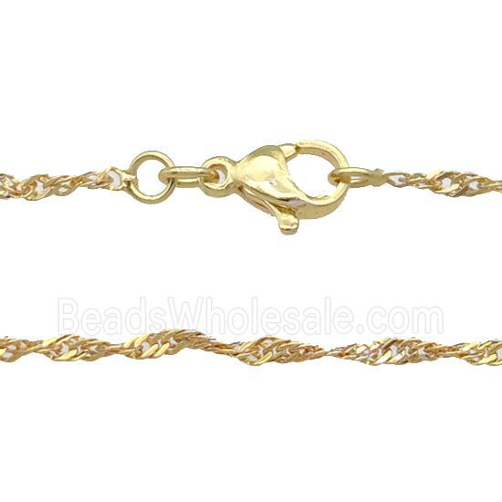Copper Necklace Chain Unfaded Gold Plated
