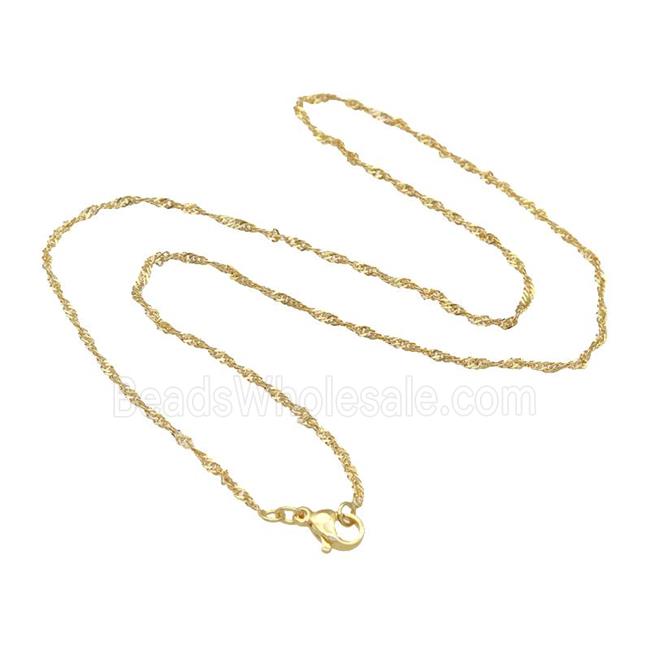 Copper Necklace Chain Unfaded Gold Plated
