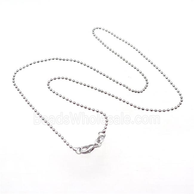 Copper Necklace Ball Chain Unfaded Platinum Plated
