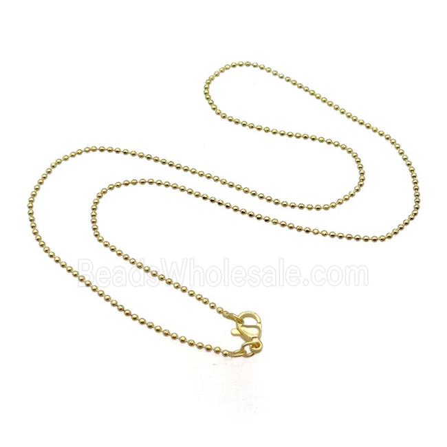 Copper Necklace Ball Chain Unfaded Gold Plated