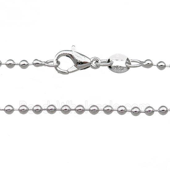 Copper Necklace Ball Chain Unfaded Platinum Plated