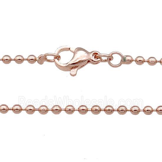 Copper Necklace Ball Chain Unfaded Rose Gold