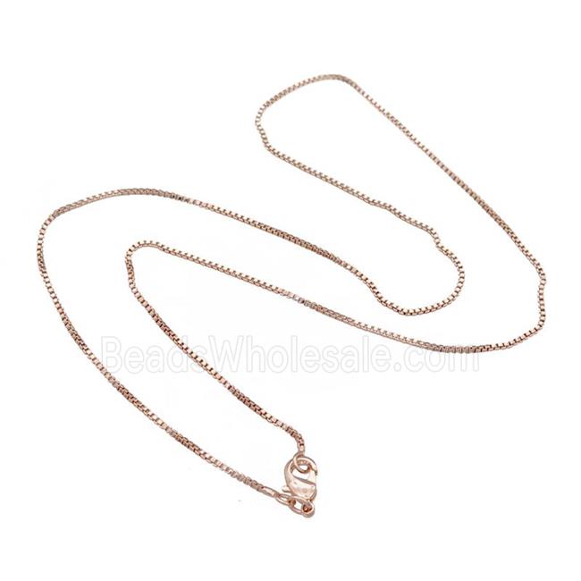 Copper Necklace Box Chain Unfaded Rose Gold