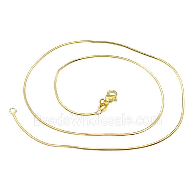Copper Necklace FlatSnake Chain Unfaded Gold Plated