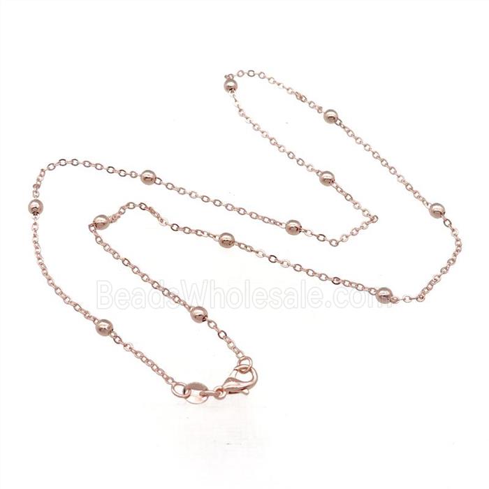 Copper Necklace Satellite Chain Unfaded Rose Gold