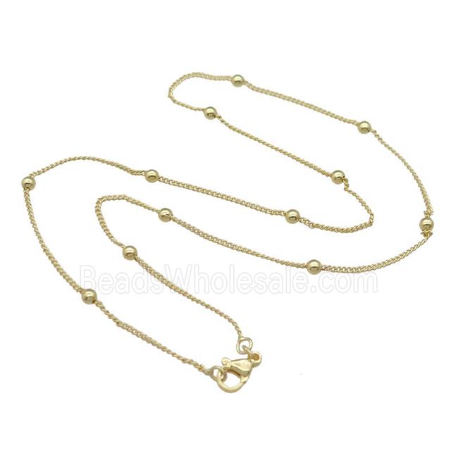 Copper Necklace Satellite Chain Curb Unfaded Gold Plated