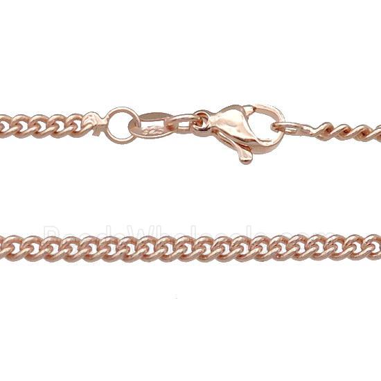 Copper Necklace Curb Chain Unfaded Rose Gold