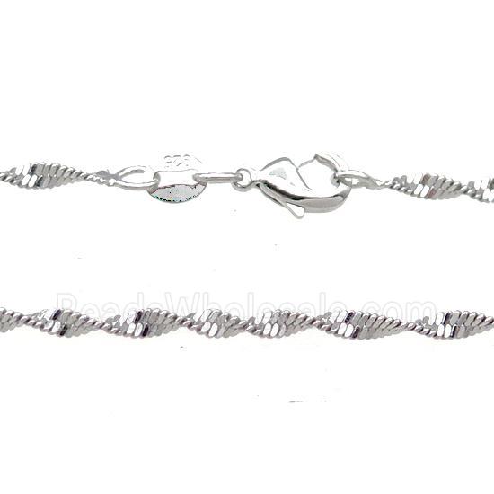 Copper Necklace Chain Unfaded Platinum Plated