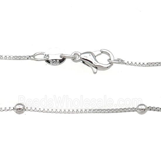 Copper Necklace Satellite BoxChain Unfaded Platinum Plated