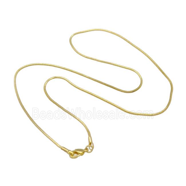 Copper Necklace Snake Chain Unfaded Gold Plated