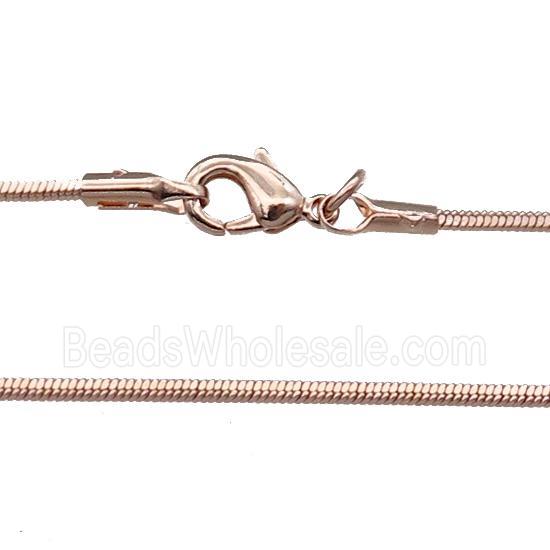 Copper Necklace Snake Chain Unfaded Rose Gold