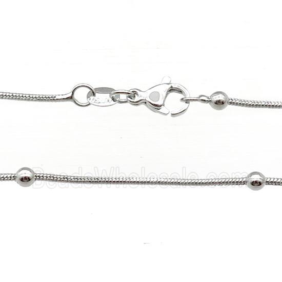 Copper Necklace Snake Chain Unfaded Platinum Plated