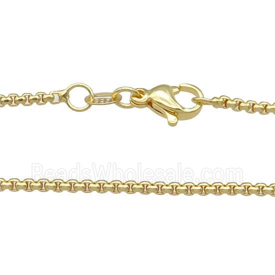 Copper Necklace Box Chain Unfaded Gold Plated