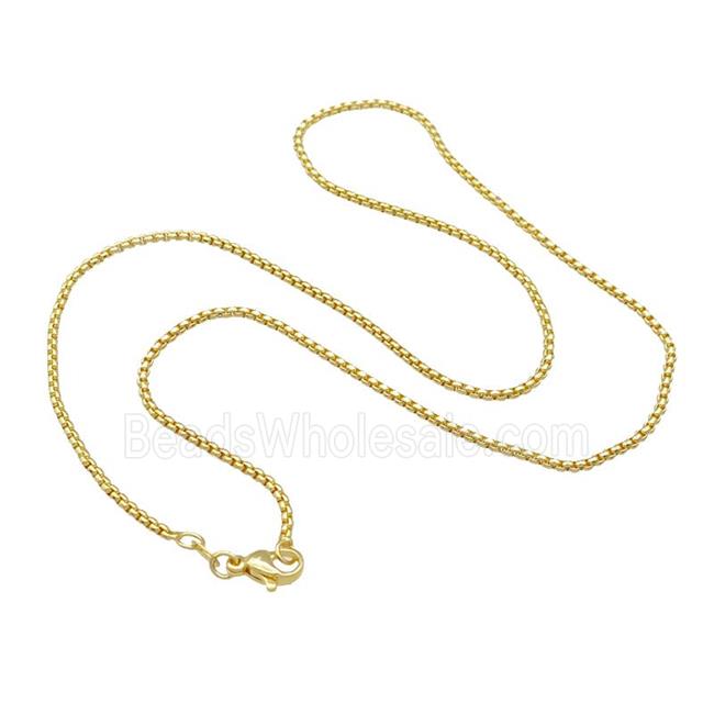 Copper Necklace Box Chain Unfaded Gold Plated