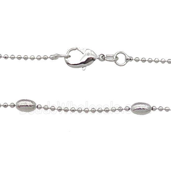 Copper Necklace Ball Chain Unfaded Platinum Plated
