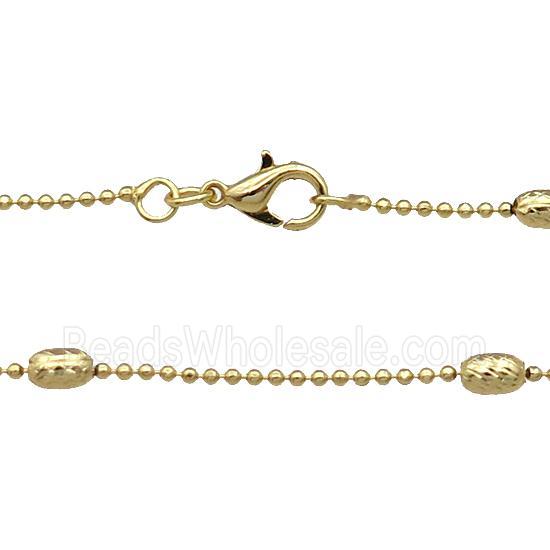Copper Necklace Ball Satellite Chain Unfaded Gold Plated