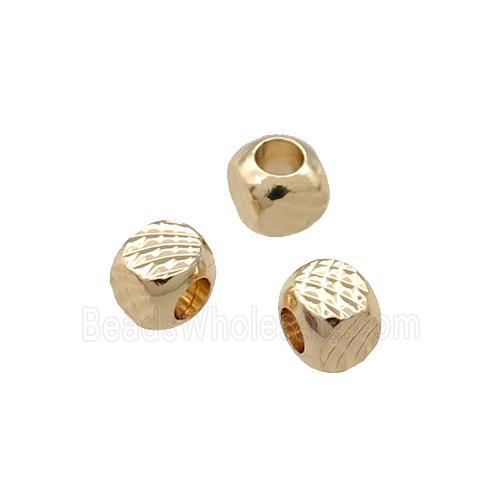 Copper Cube Beads Unfaded Light Gold Plated