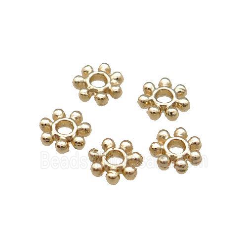 Copper Daisy Spacer Beads Unfaded Light Gold Plated