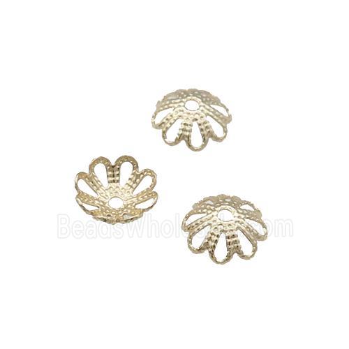 Copper Beadcaps Unfaded Light Gold Plated
