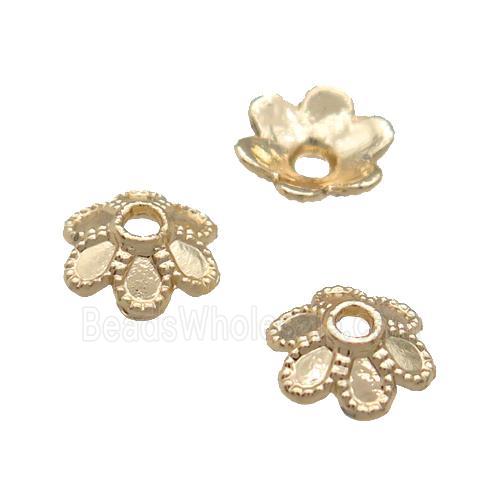 Copper Bead Caps Unfaded Light Gold Plated