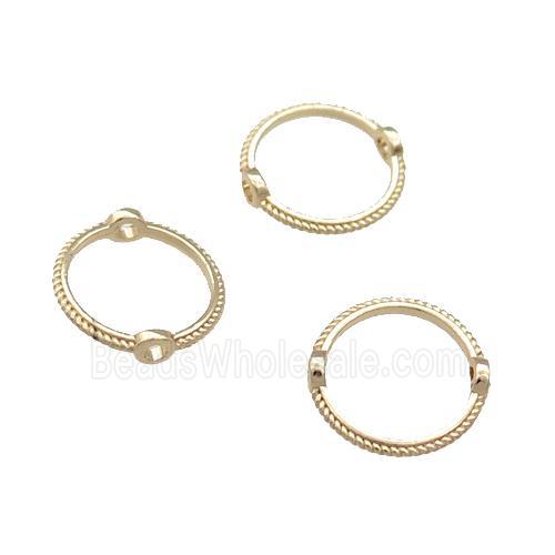 Copper Ring Spacer Beads Unfaded Light Gold Plated