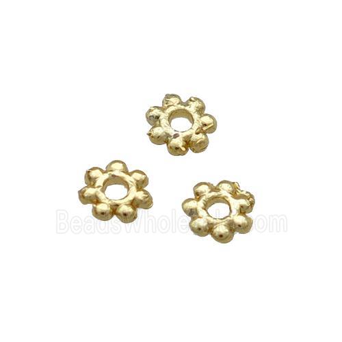 Copper Daisy Spacer Beads Unfaded Gold Plated