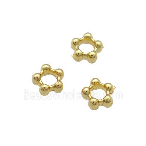 Copper Daisy Spacer Beads Unfaded Gold Plated