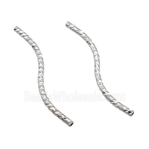 Copper Tube Beads Bend Platinum Plated