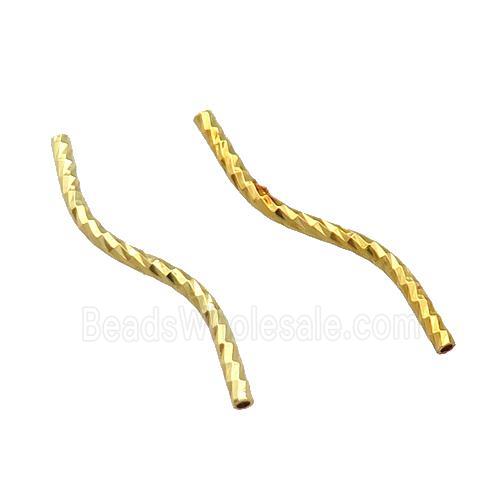 Copper Tube Beads Bend Gold Plated