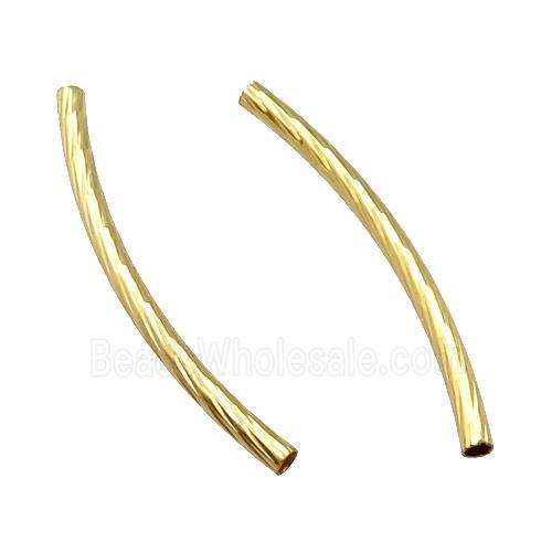 Copper Tube Beads Bend Gold Plated