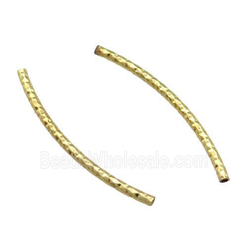 Copper Tube Beads Bend Gold Plated