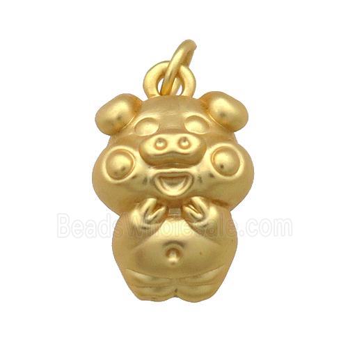 Copper Fortune Pig Pendant Unfaded Duck Gold