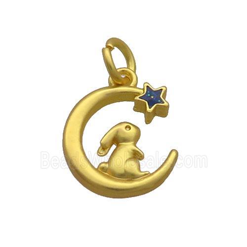 Alloy Moon Rabbit Pendant Duck Gold