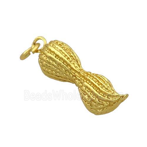 Alloy Peanut Pendant Matte Gold