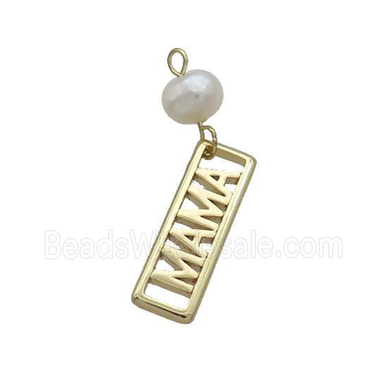Copper MAMA Pendant With Pearl Gold Plated