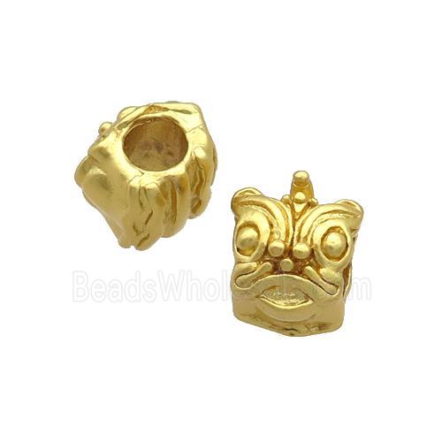 Copper Tiger Beads Large Hole Unfade Gold Plated