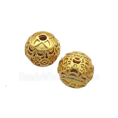 Copper Beads Round Unfade Gold Plated