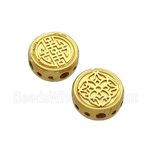 Copper Coin Beads Unfade Gold Plated