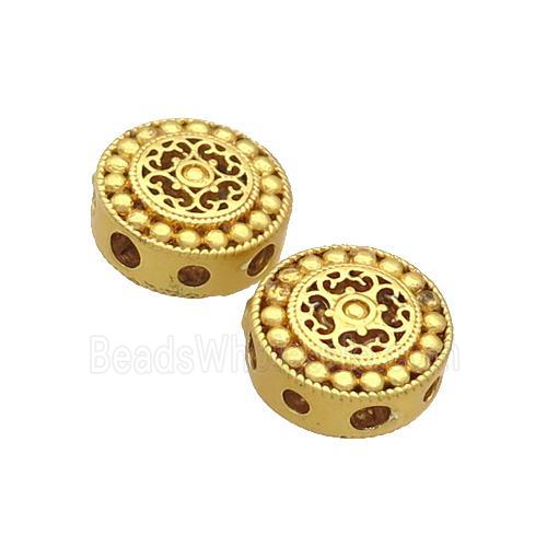 Copper Coin Button Beads Unfade Gold Plated