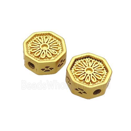 Copper Octagon Beads Unfade Gold Plated