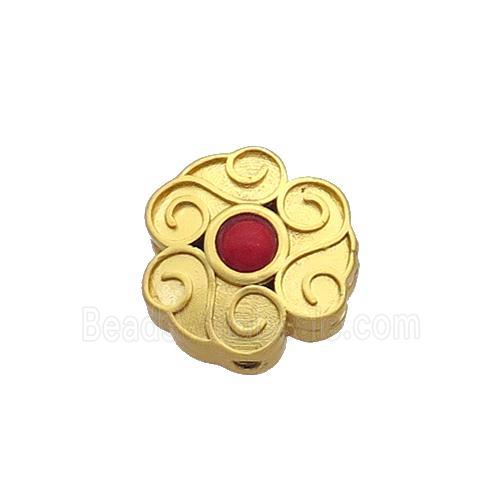 Copper Flower Beads Unfade Gold Plated