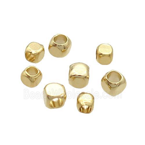 Copper Cube Beads Unfade Gold Plated