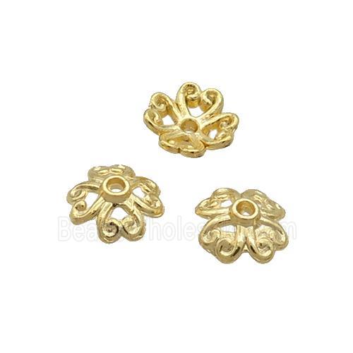 Copper Beadcaps Unfade Gold Plated