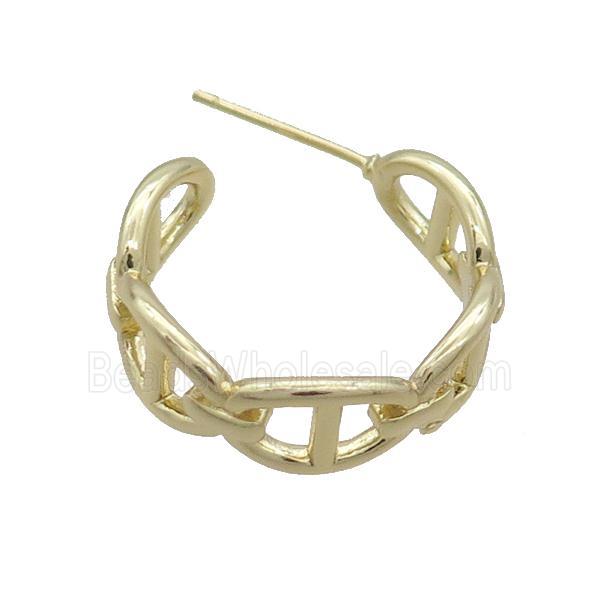 Copper Stud Earring Gold Plated