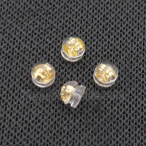 Copper Earring Back Silicone Wrapped Gold Plated