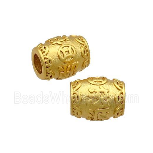 Copper Barrel Beads Large Hole Unfade Gold Plated