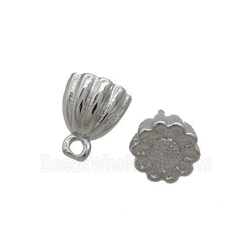 Copper Lotus Pendant Platinum Plated