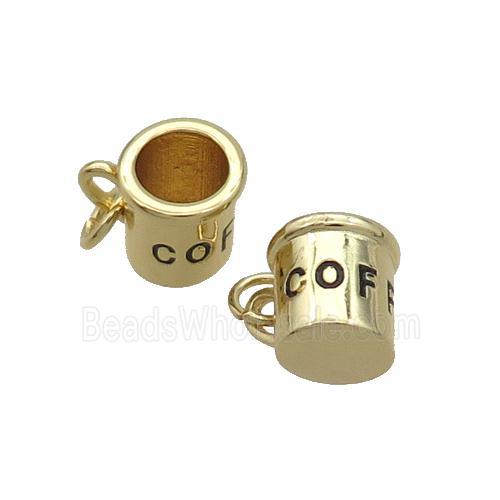 Copper Cup Pendant Coffee Gold Plated