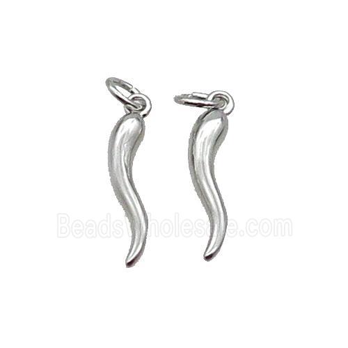 Copper Horn Pendant Platinum Plated