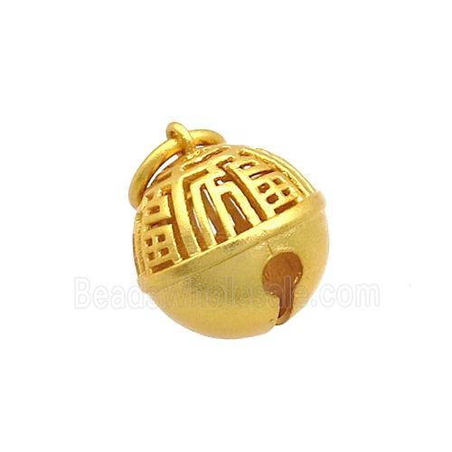 Copper Bell Pendant 18K Gold Plated